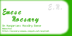 emese mocsary business card